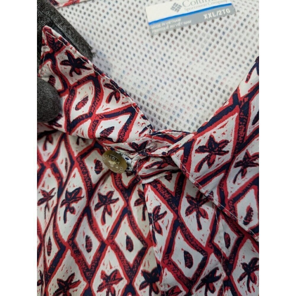 Columbia PFG Shirt XXL Super Slack Tide Vented Fishing Pattern Multicolor Red - Picture 12 of 14